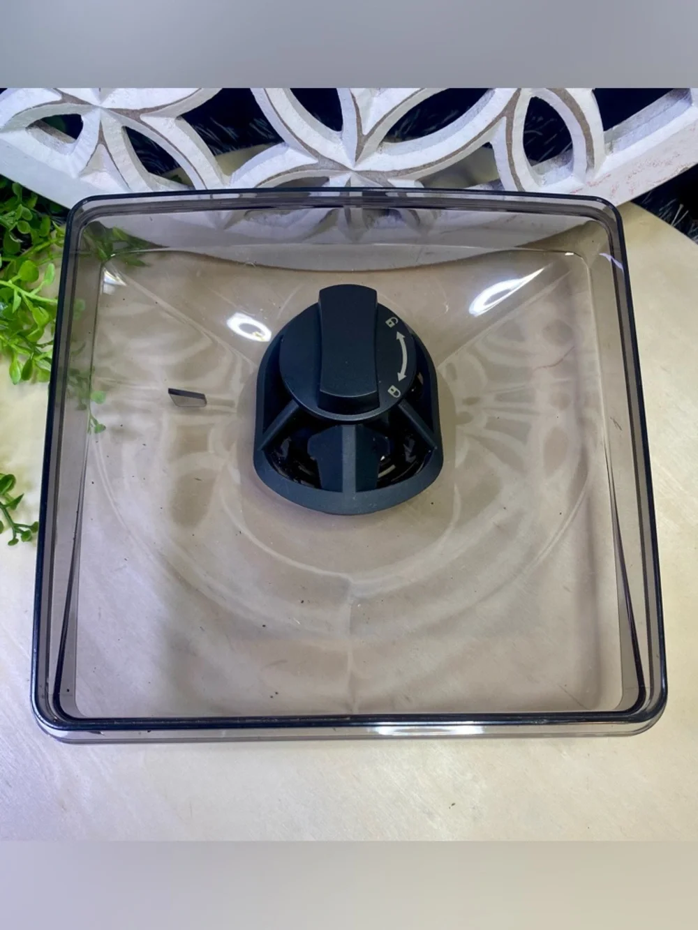 Cuisinart Clear Smoke Plastic Coffee Grinder Hopper Lid with Black Dial‎